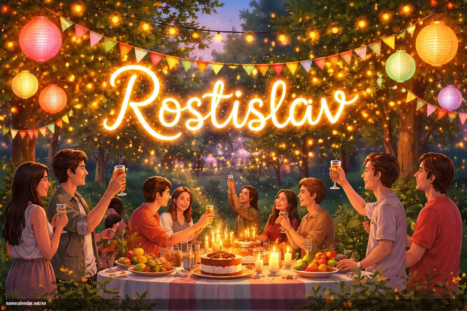 Celebration of name day and name - Rostislav