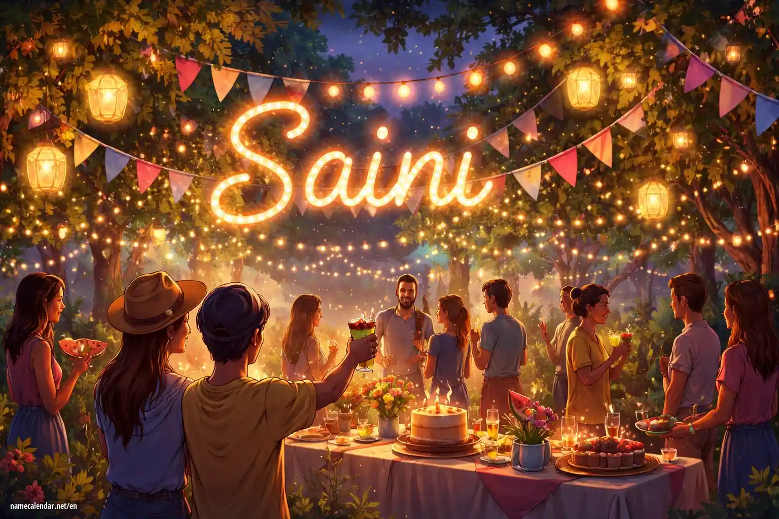 Celebration of name day and name - Saini