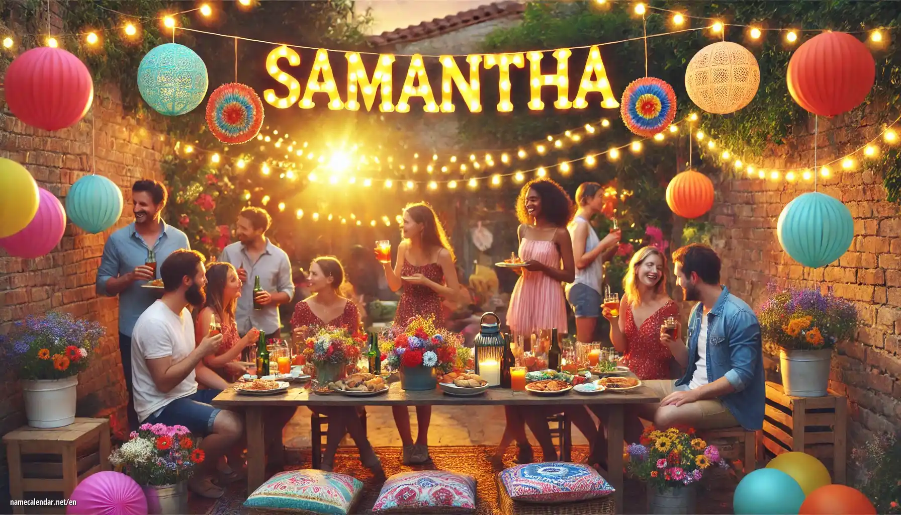 Celebration of name day and name - Samantha