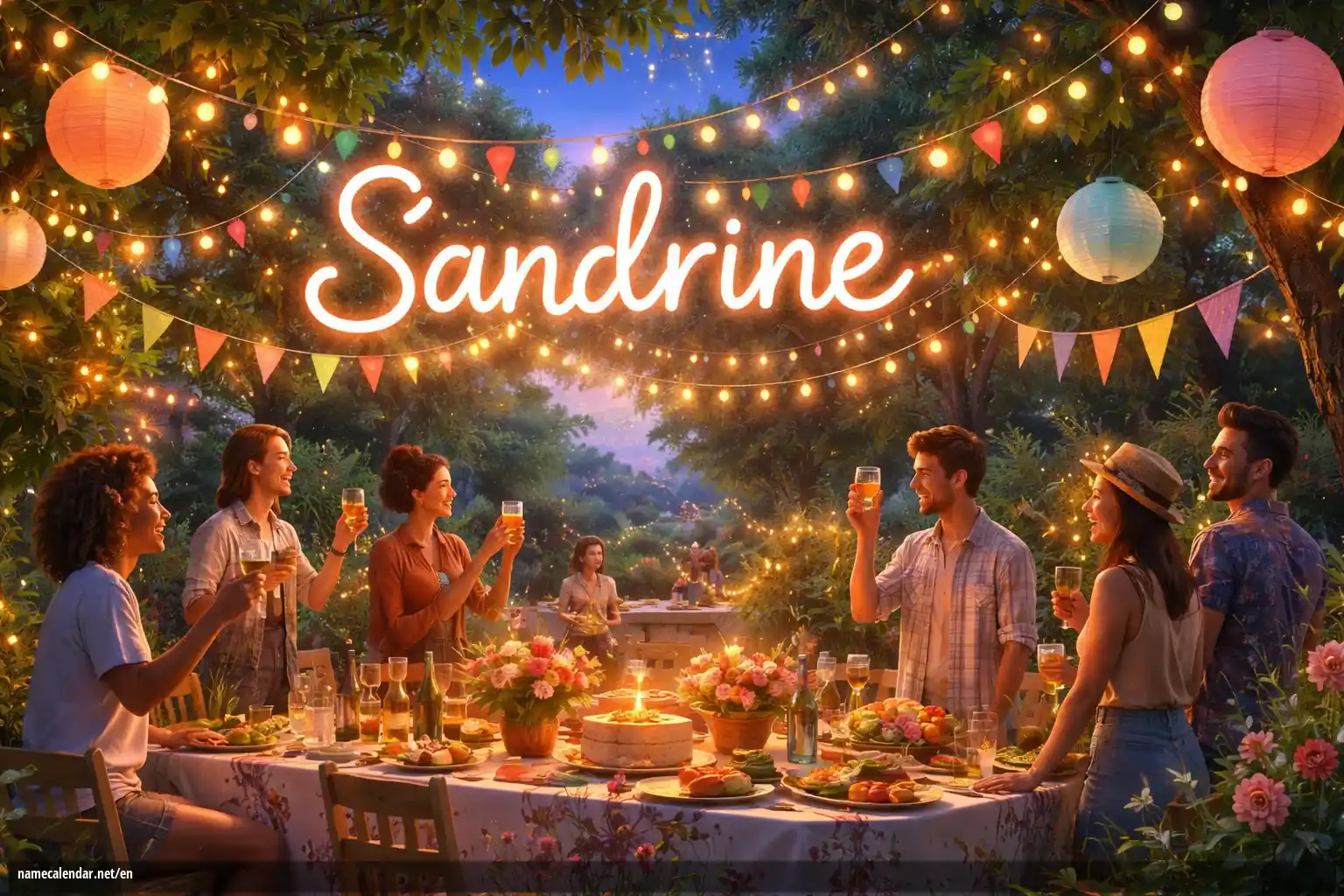 Celebration of name day and name - Sandrine