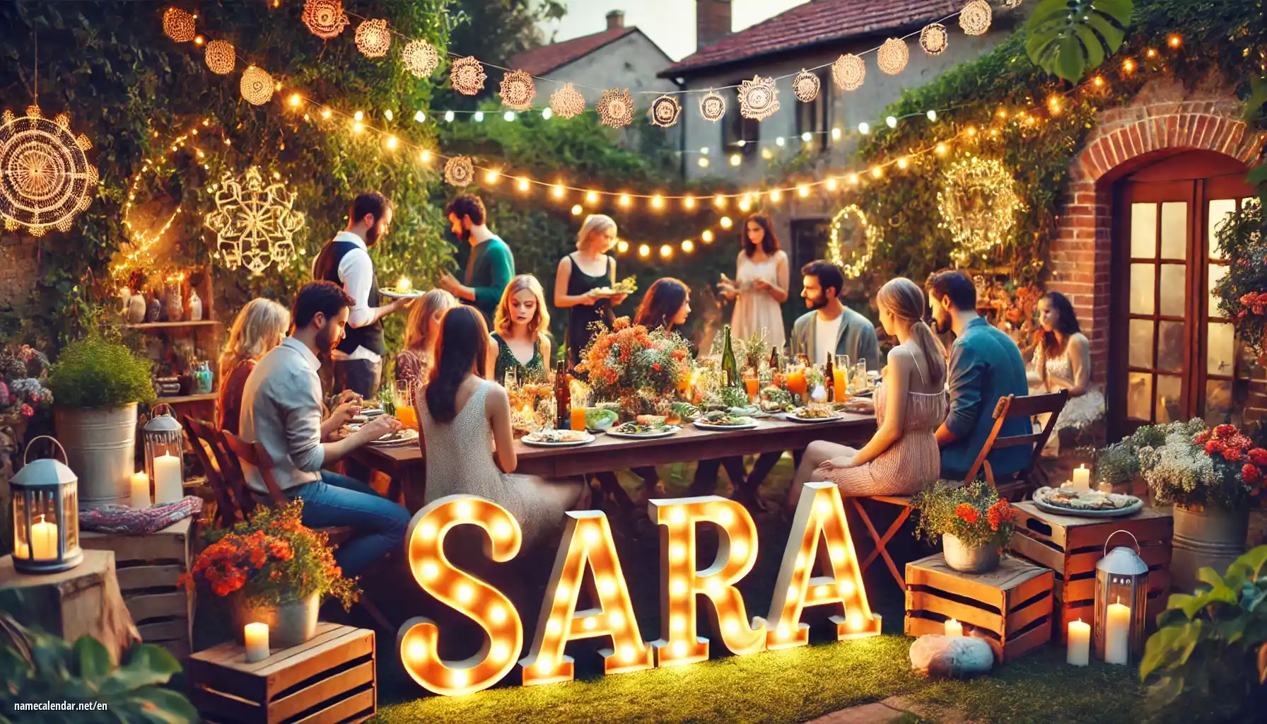 Celebration of name day and name - Sara