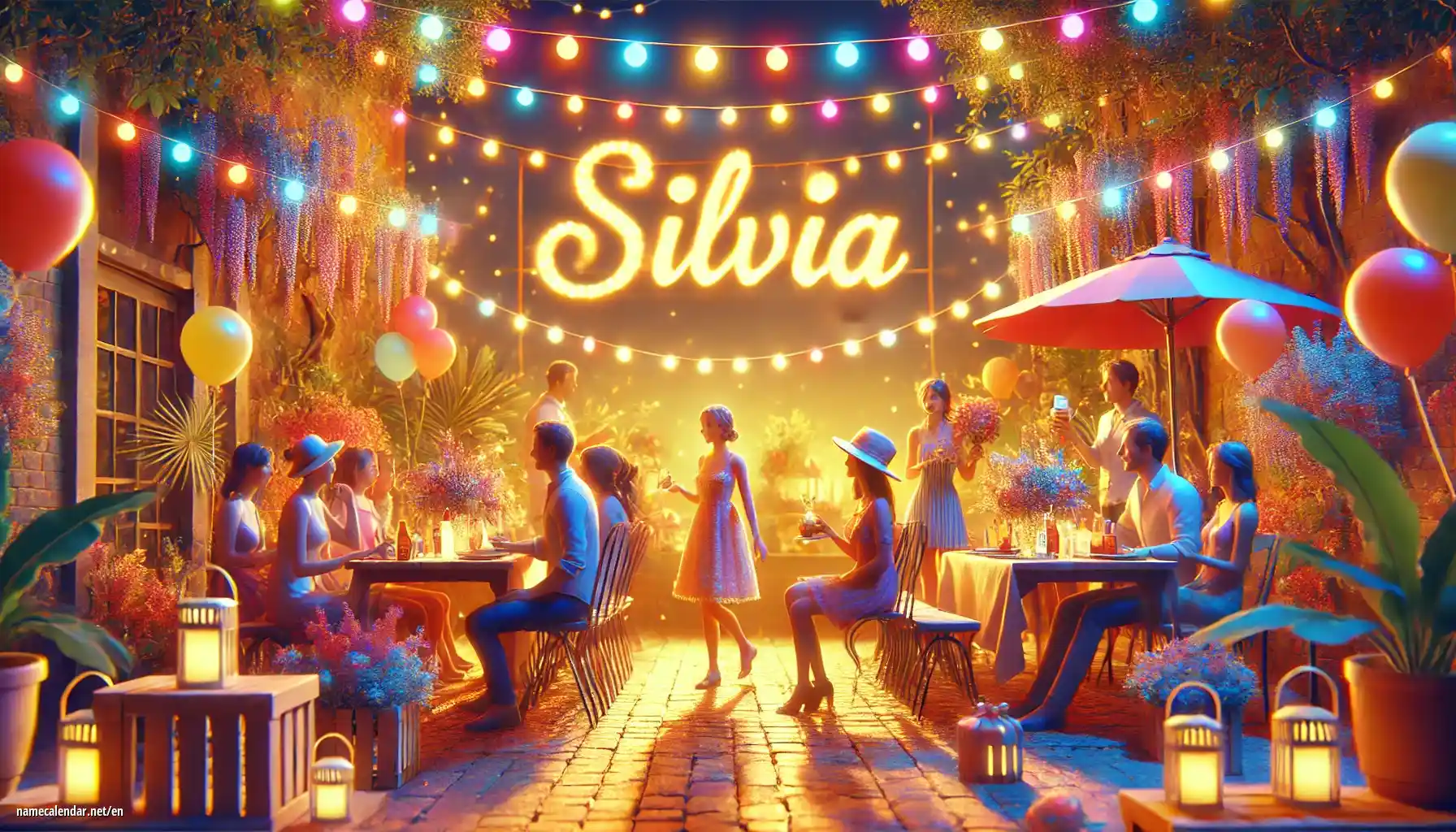 Celebration of name day and name - Silvia