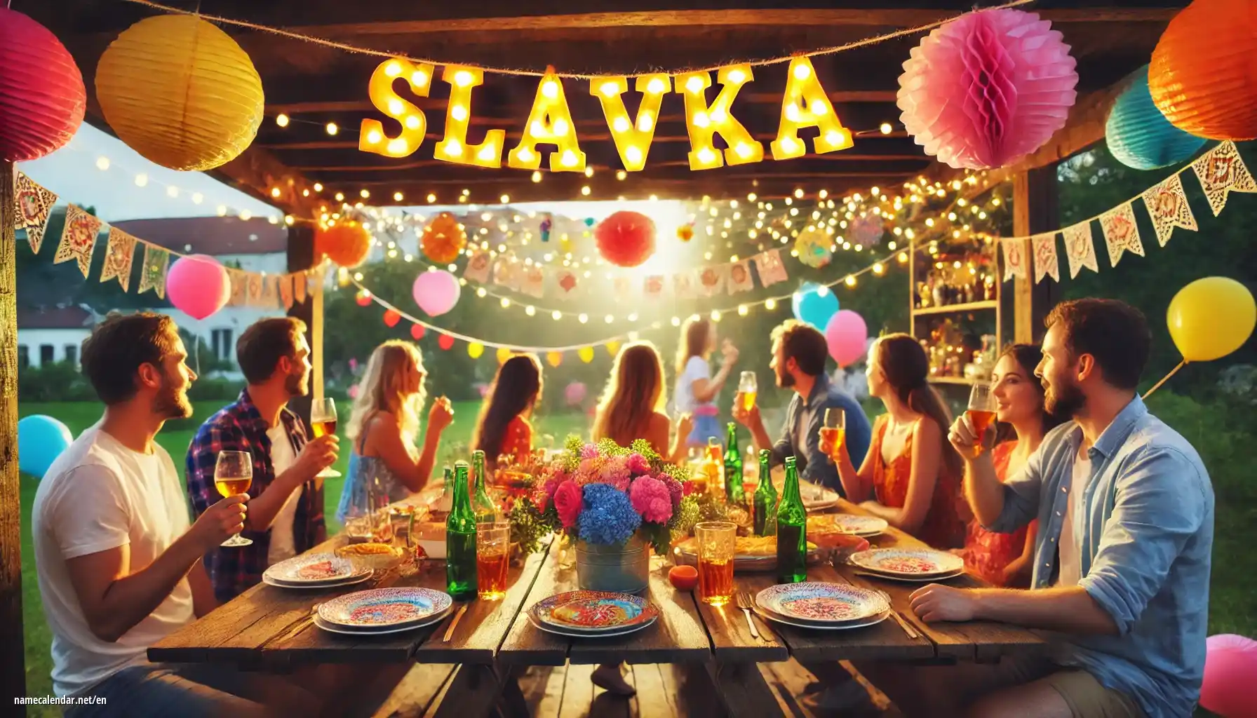 Celebration of name day and name - Slávka