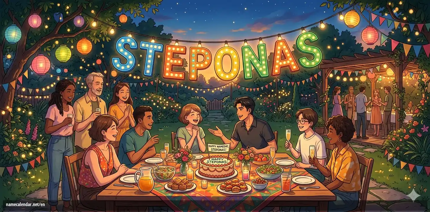 Celebration of name day and name - Steponas
