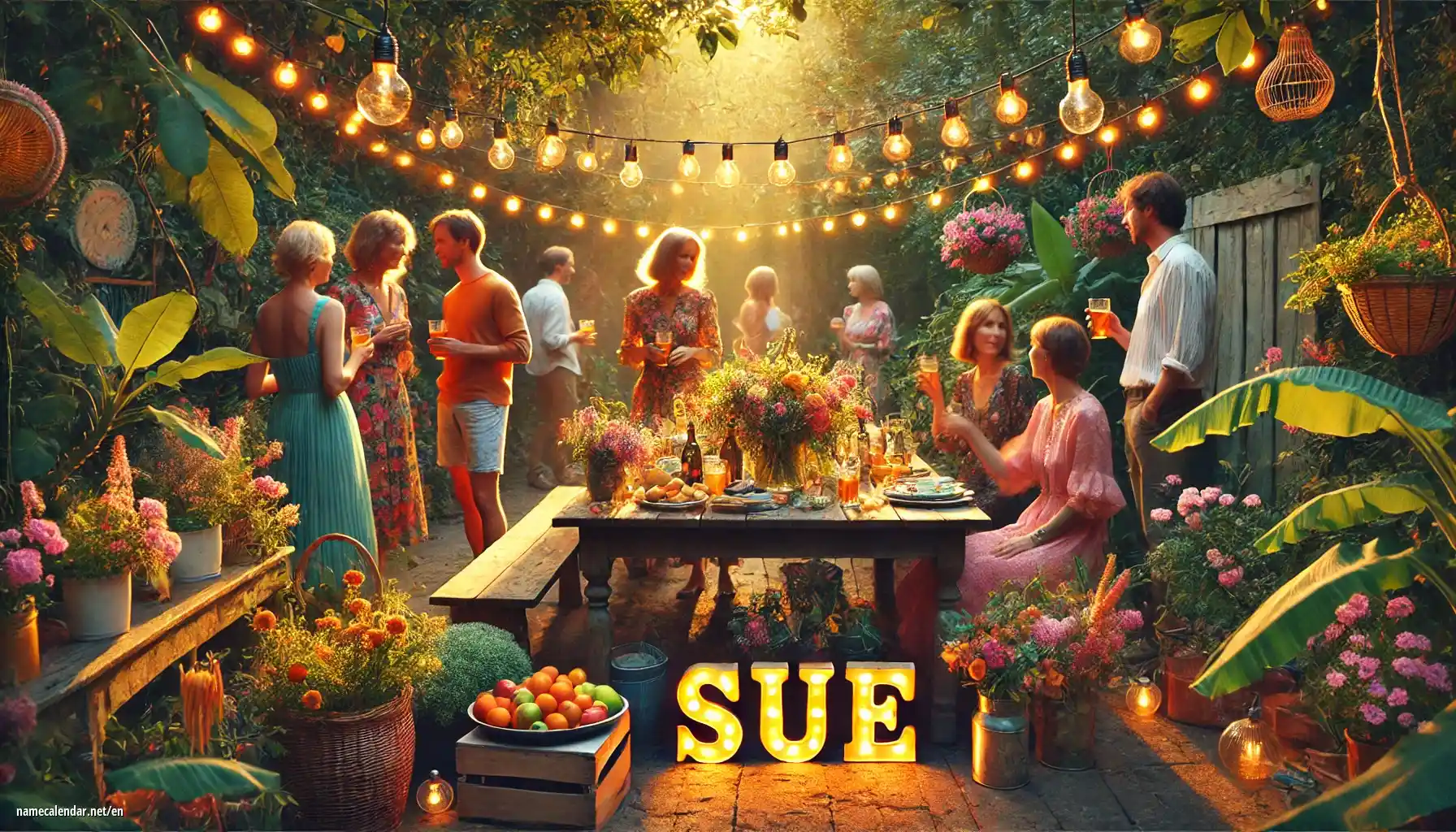 Celebration of name day and name - Sue