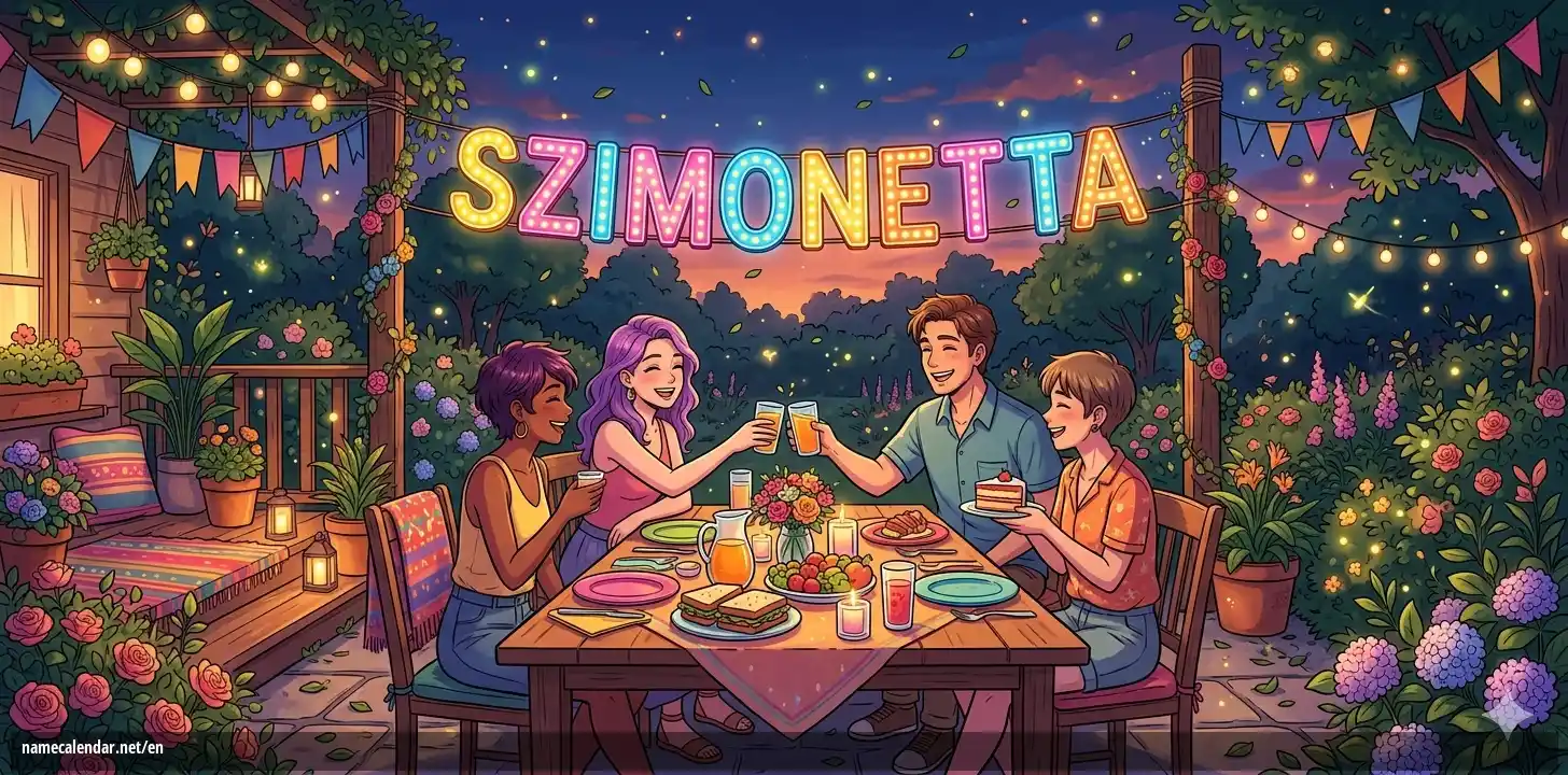 Celebration of name day and name - Szimonetta