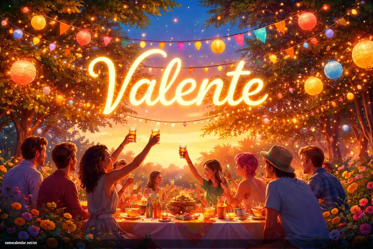 Celebration of name day and name - Valente
