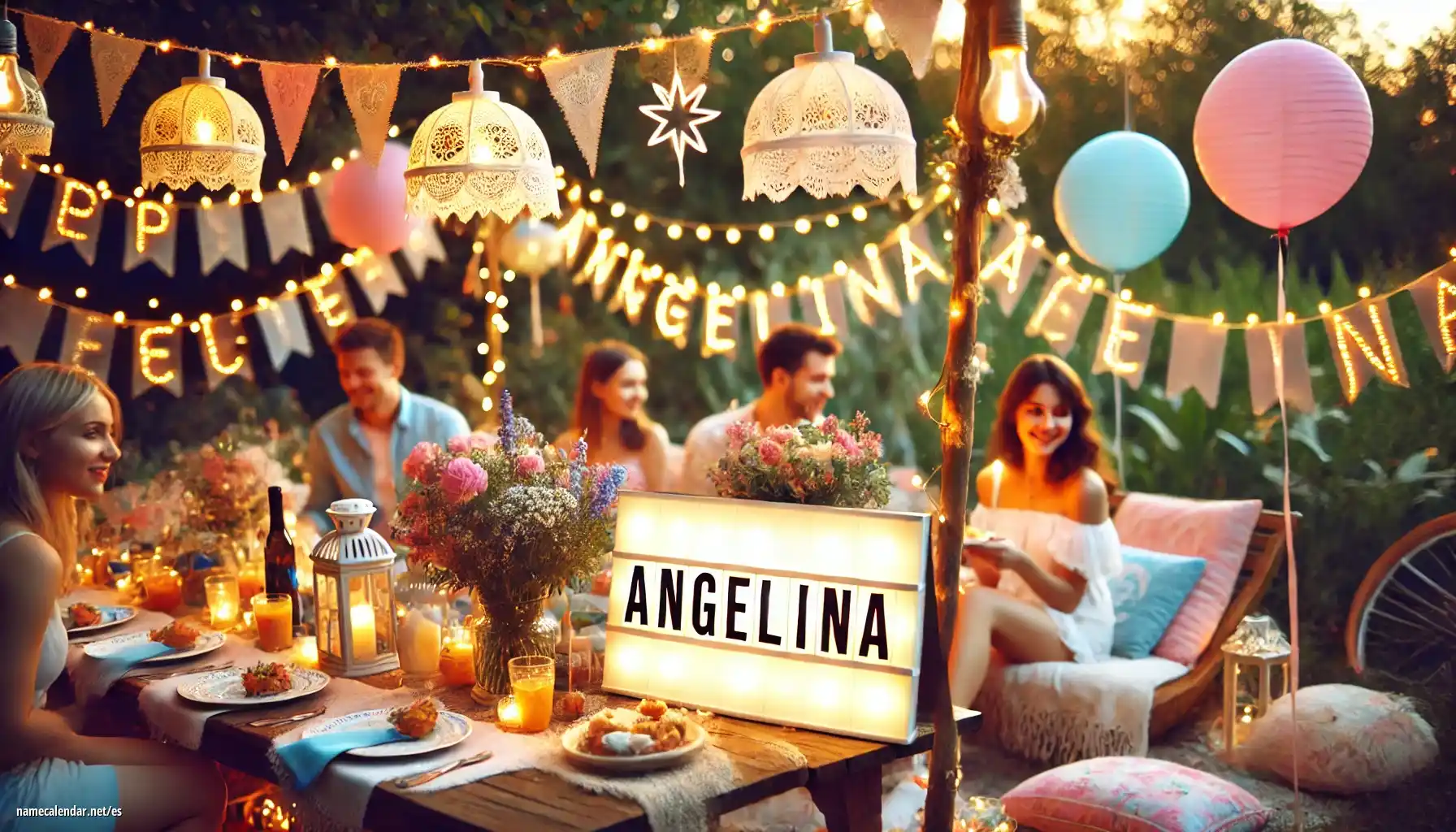 Celebración del onomástico y del nombre - Angelina