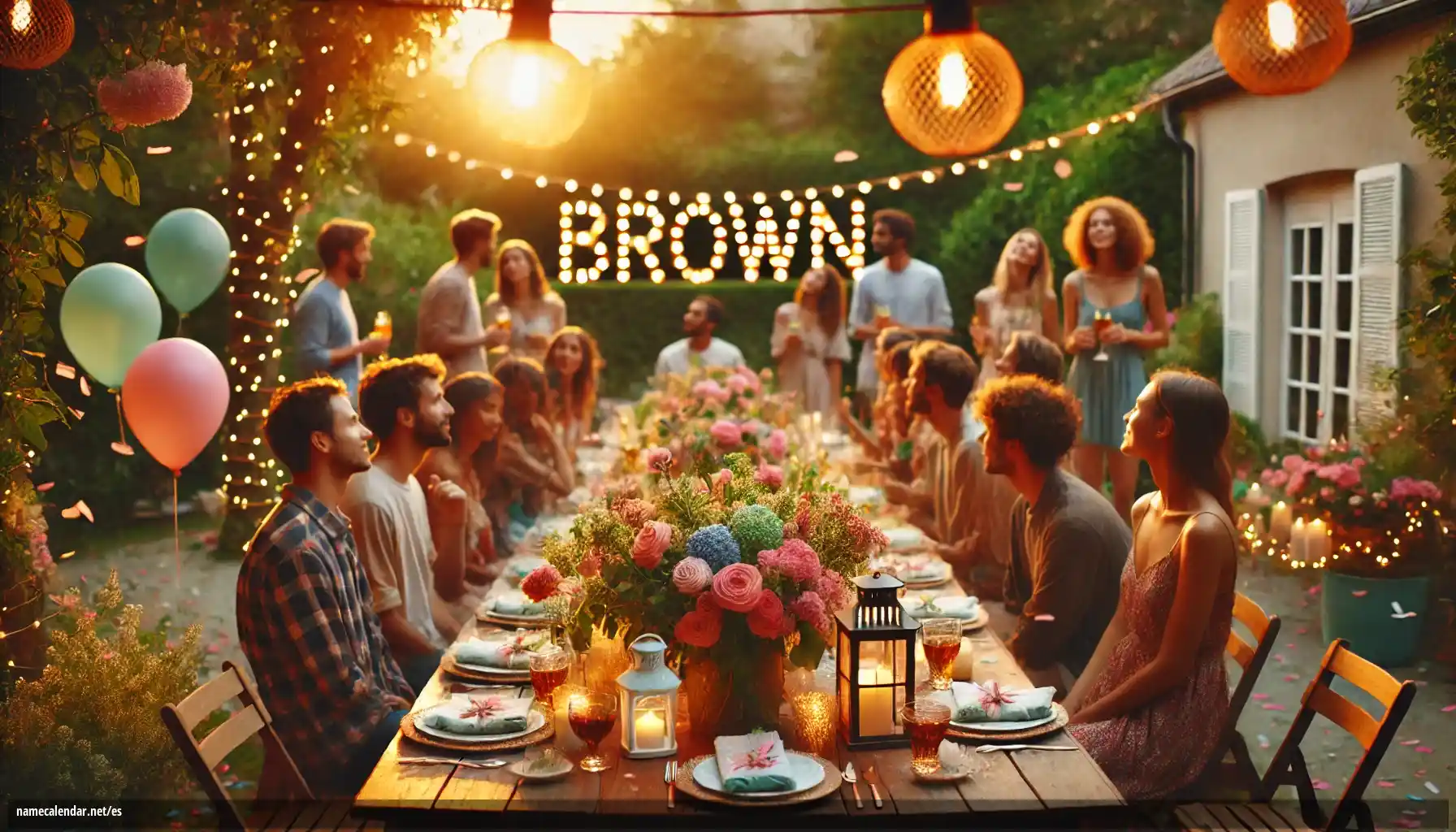 Celebración del onomástico y del nombre - Brown