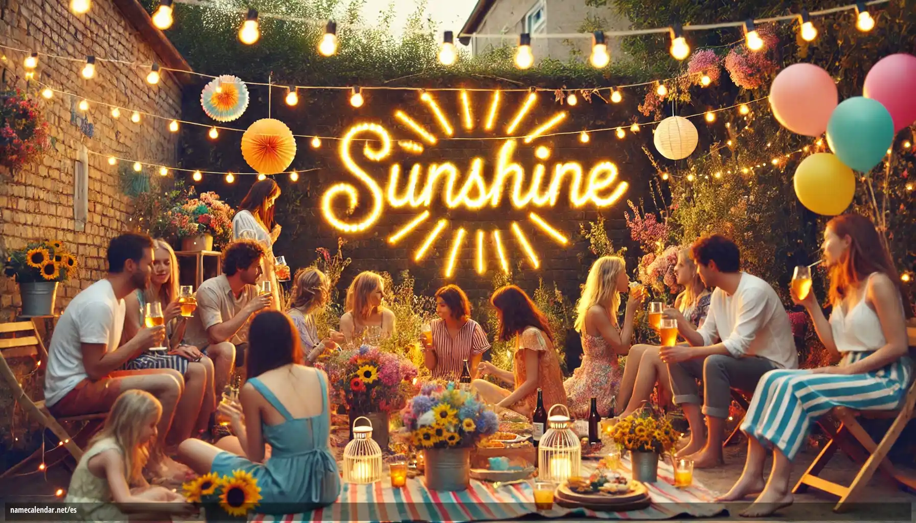 Celebración del onomástico y del nombre - Sunshine