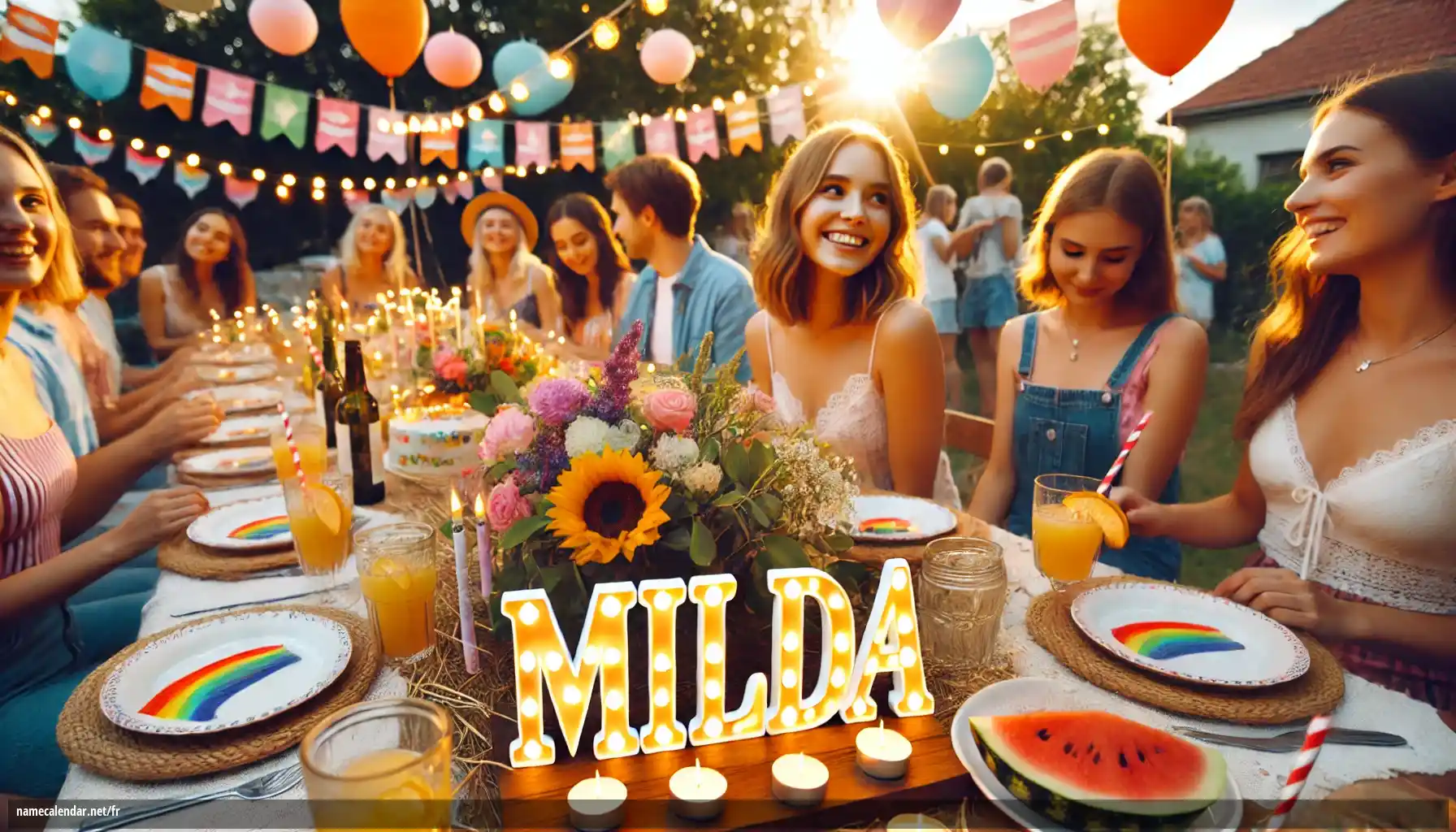 Célébration du jour du nom et du nom - Milda
