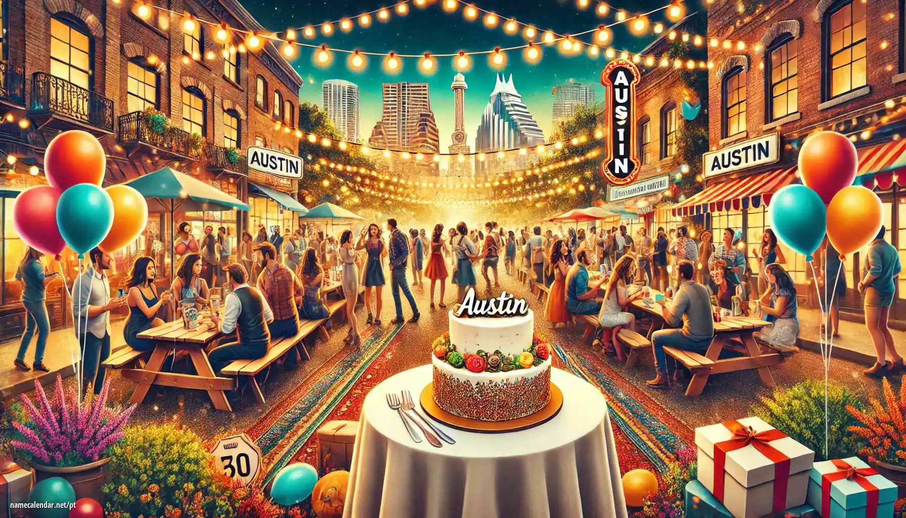 Celebração do dia do nome e nome - Austin