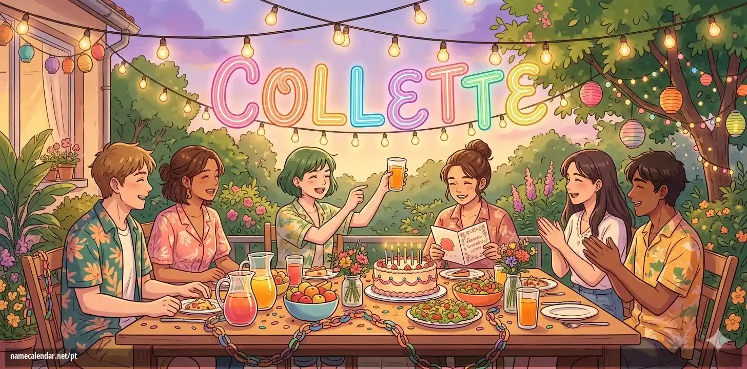 Celebração do dia do nome e nome - Collette