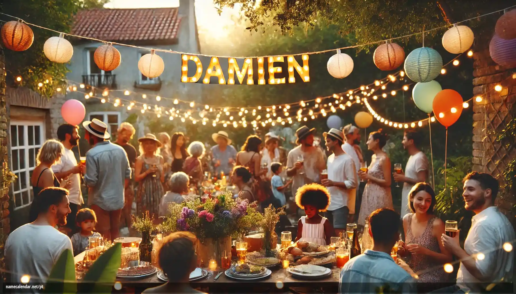 Celebração do dia do nome e nome - Damien