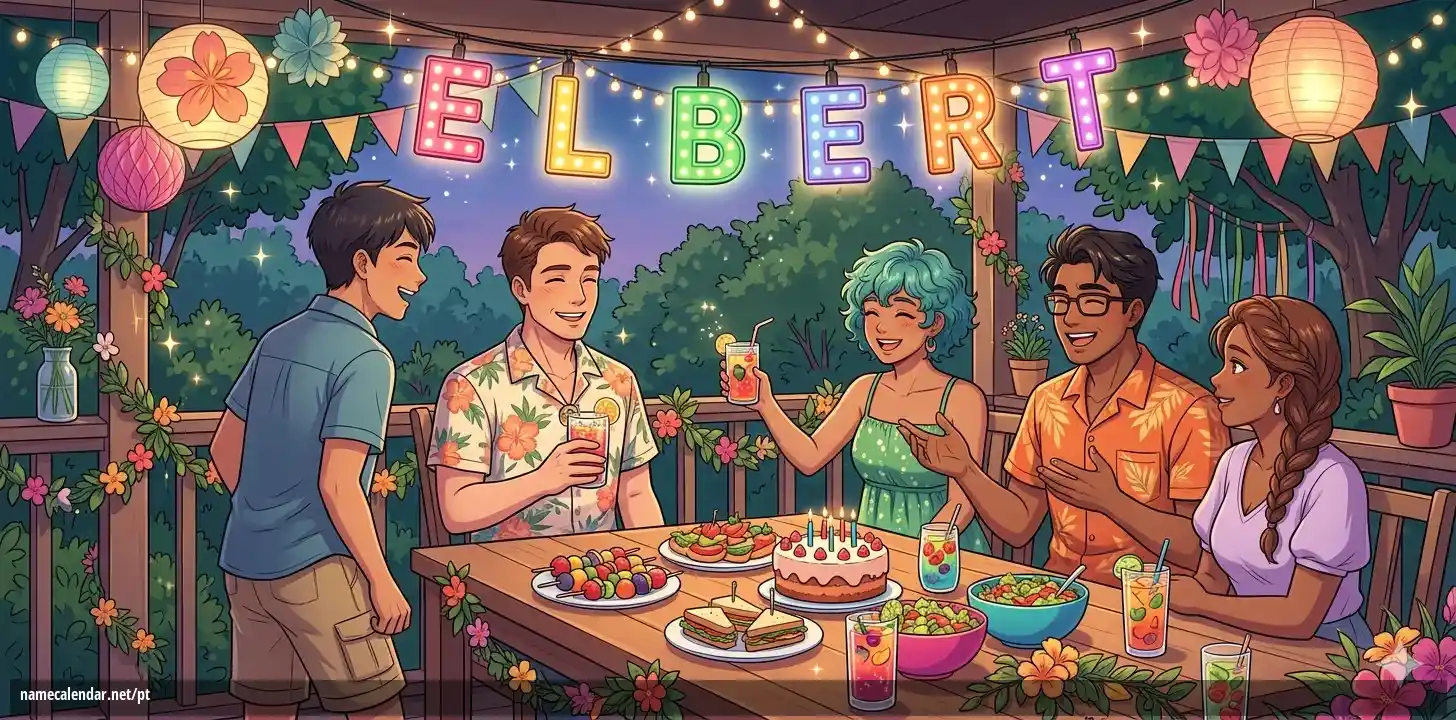 Celebração do dia do nome e nome - Elbert