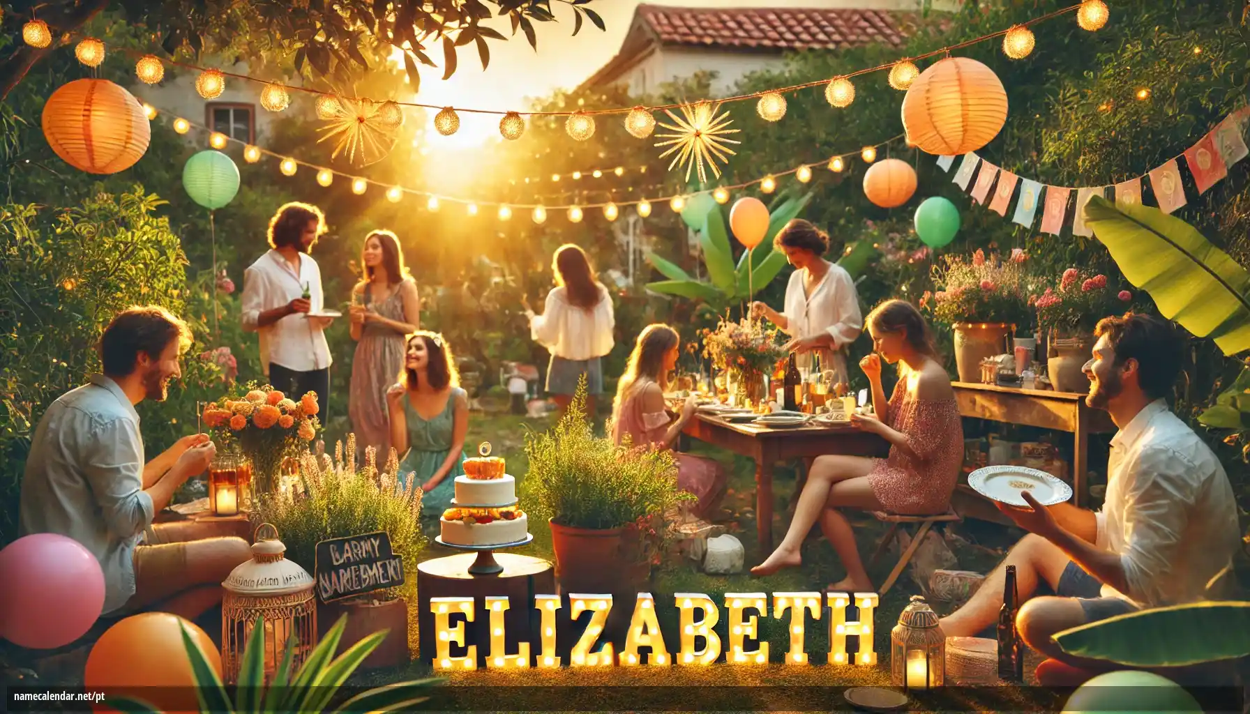 Celebração do dia do nome e nome - Elizabeth