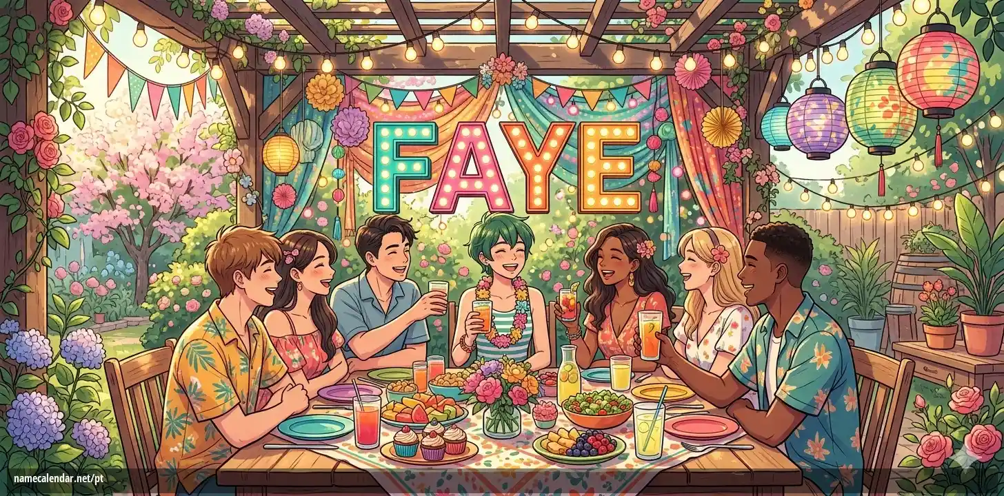 Celebração do dia do nome e nome - Faye