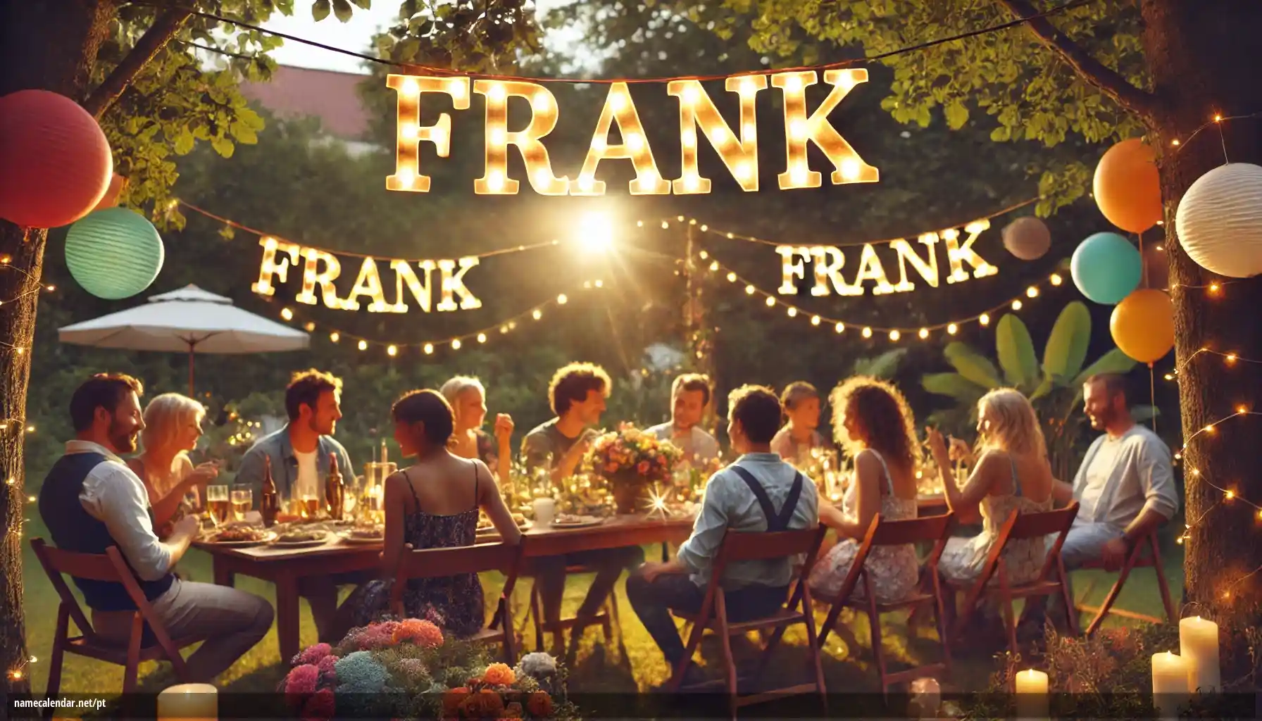 Celebração do dia do nome e nome - Frank
