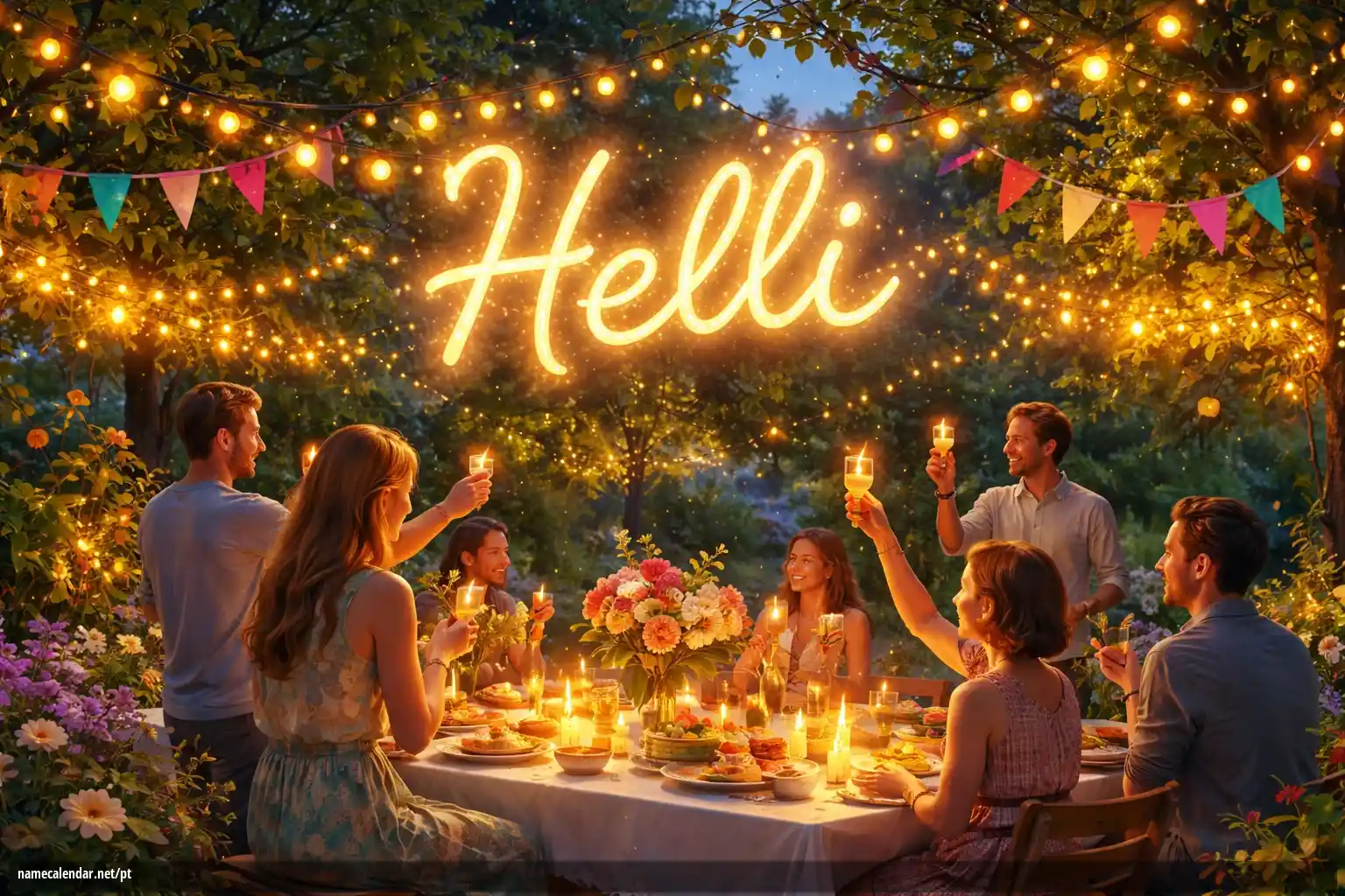 Celebração do dia do nome e nome - Helli