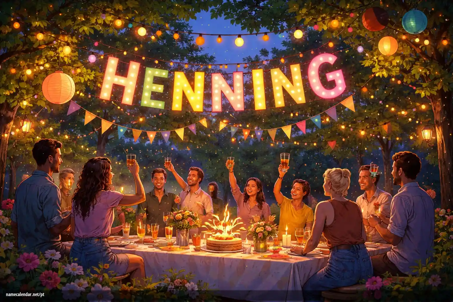 Celebração do dia do nome e nome - Henning