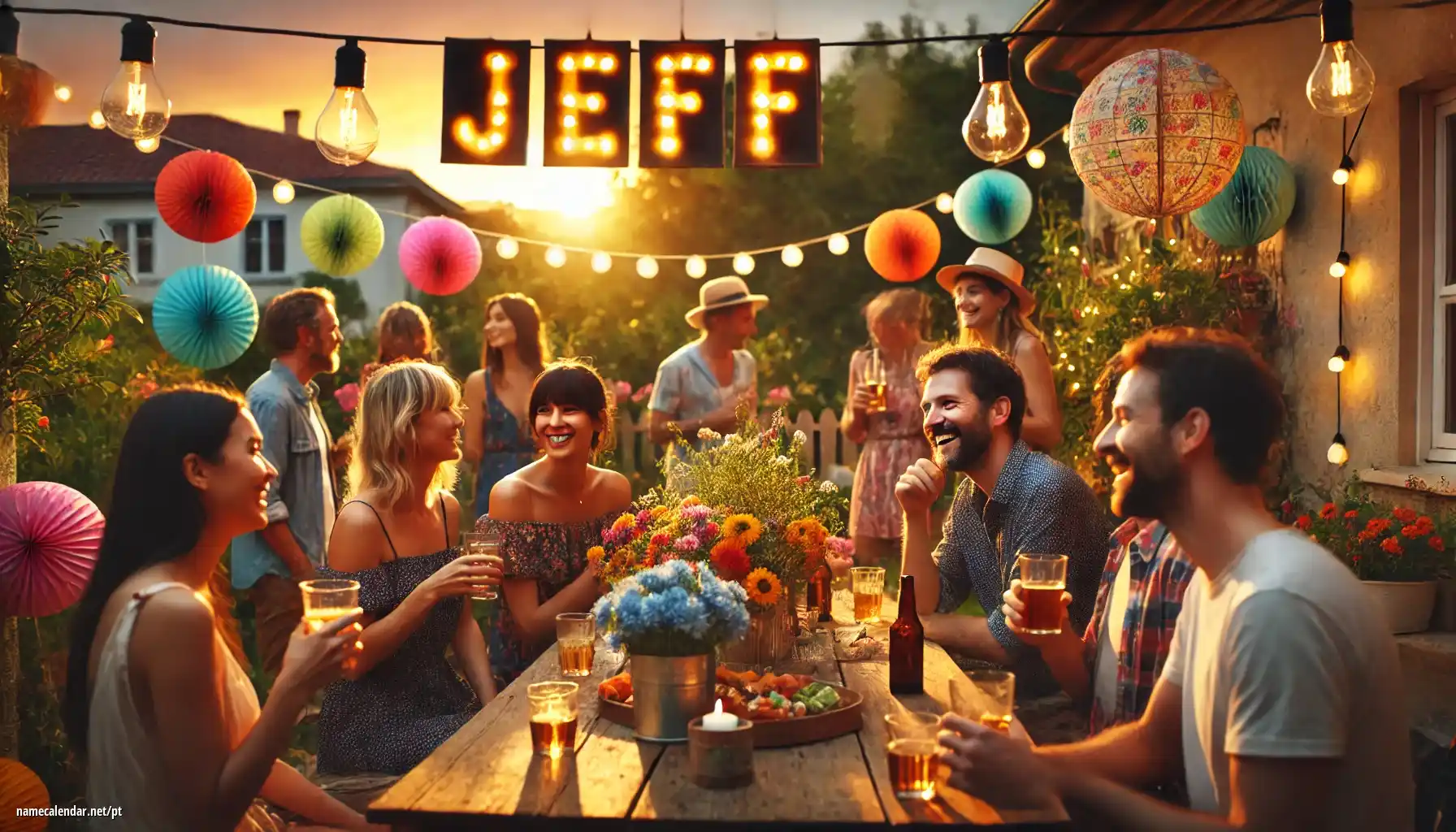 Celebração do dia do nome e nome - Jeff