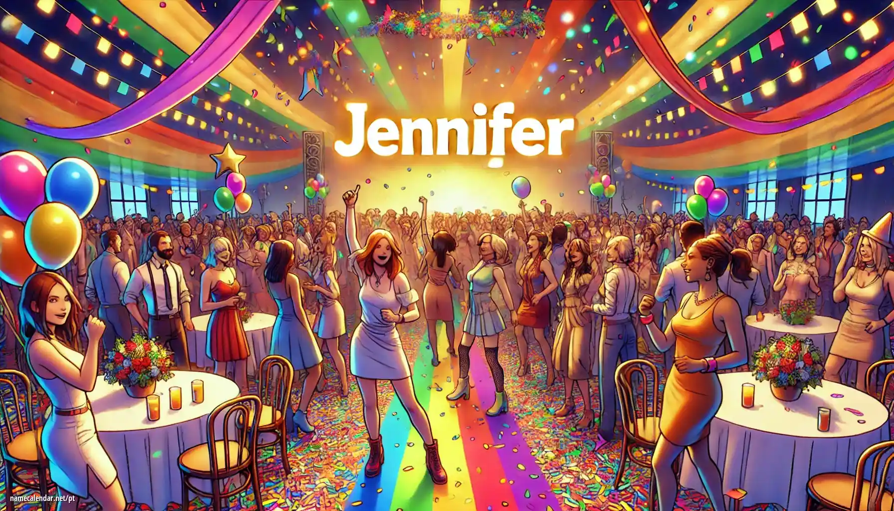 Celebração do dia do nome e nome - Jennifer