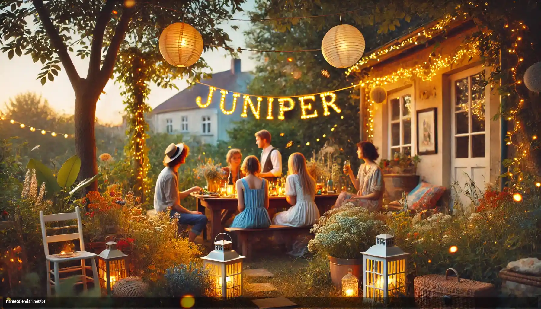 Celebração do dia do nome e nome - Juniper