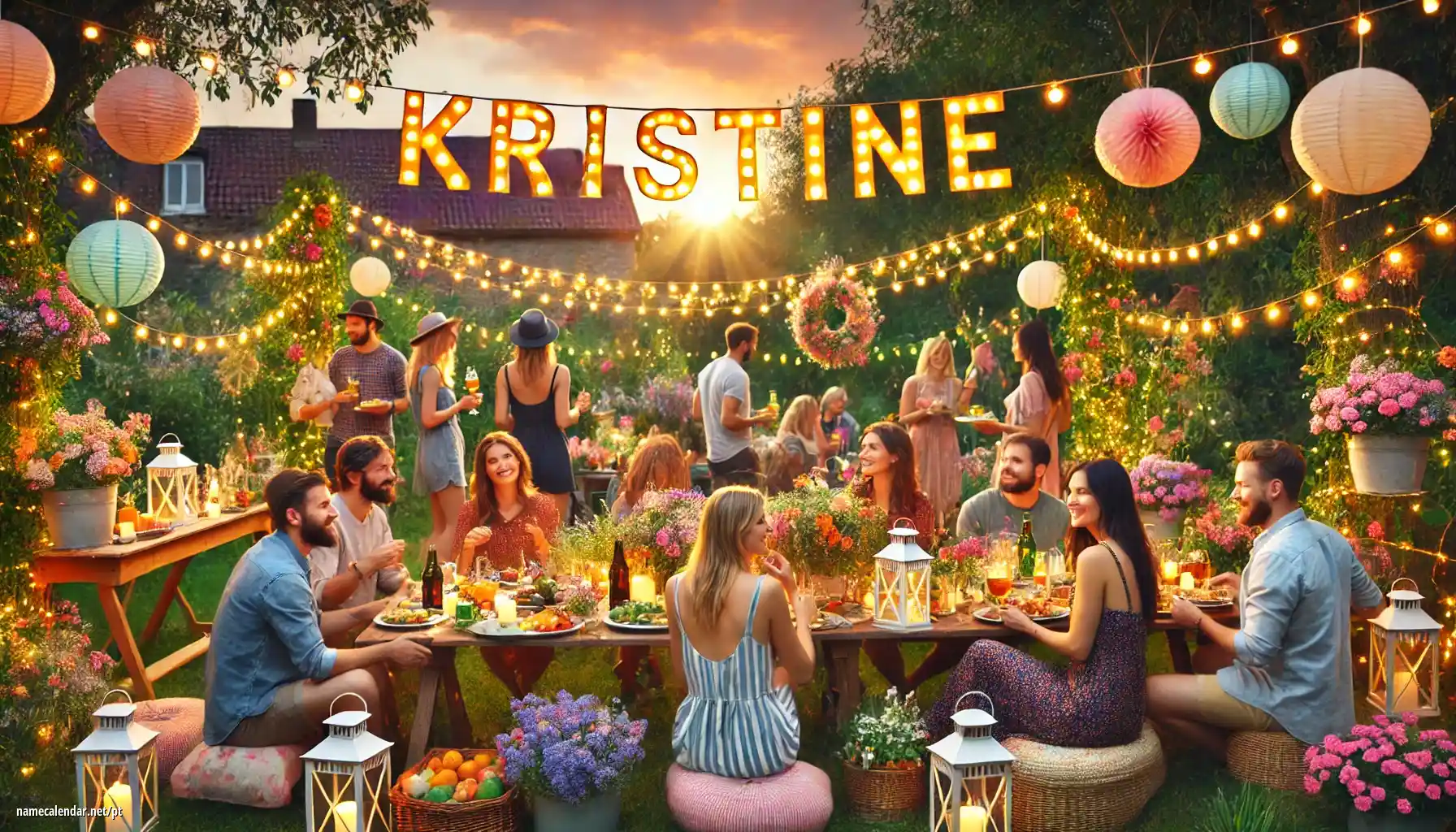 Celebração do dia do nome e nome - Kristine