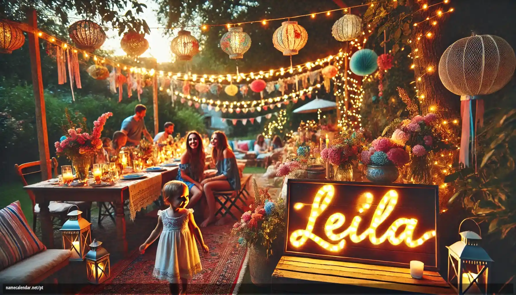 Celebração do dia do nome e nome - Leila