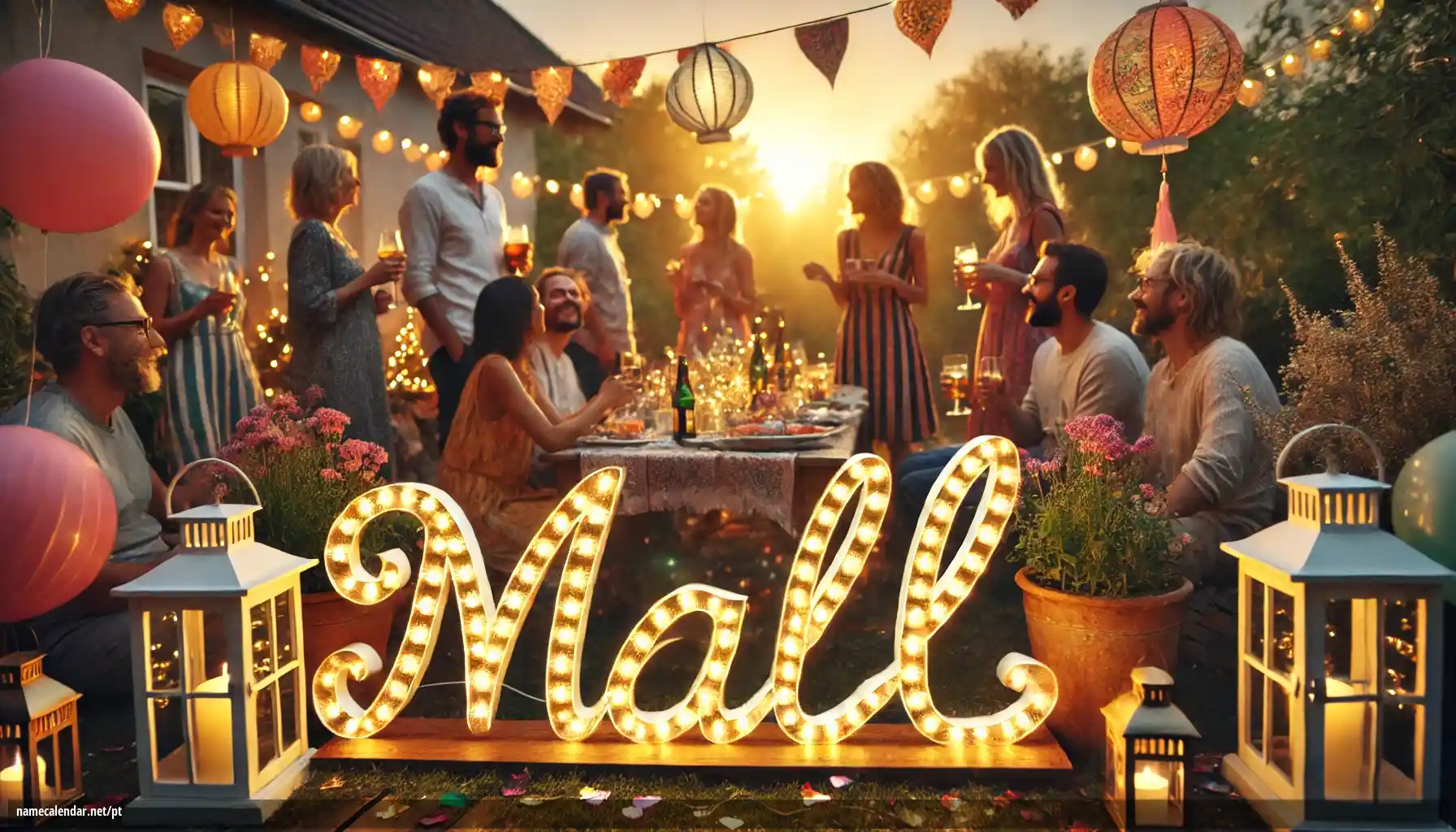 Celebração do dia do nome e nome - Mall