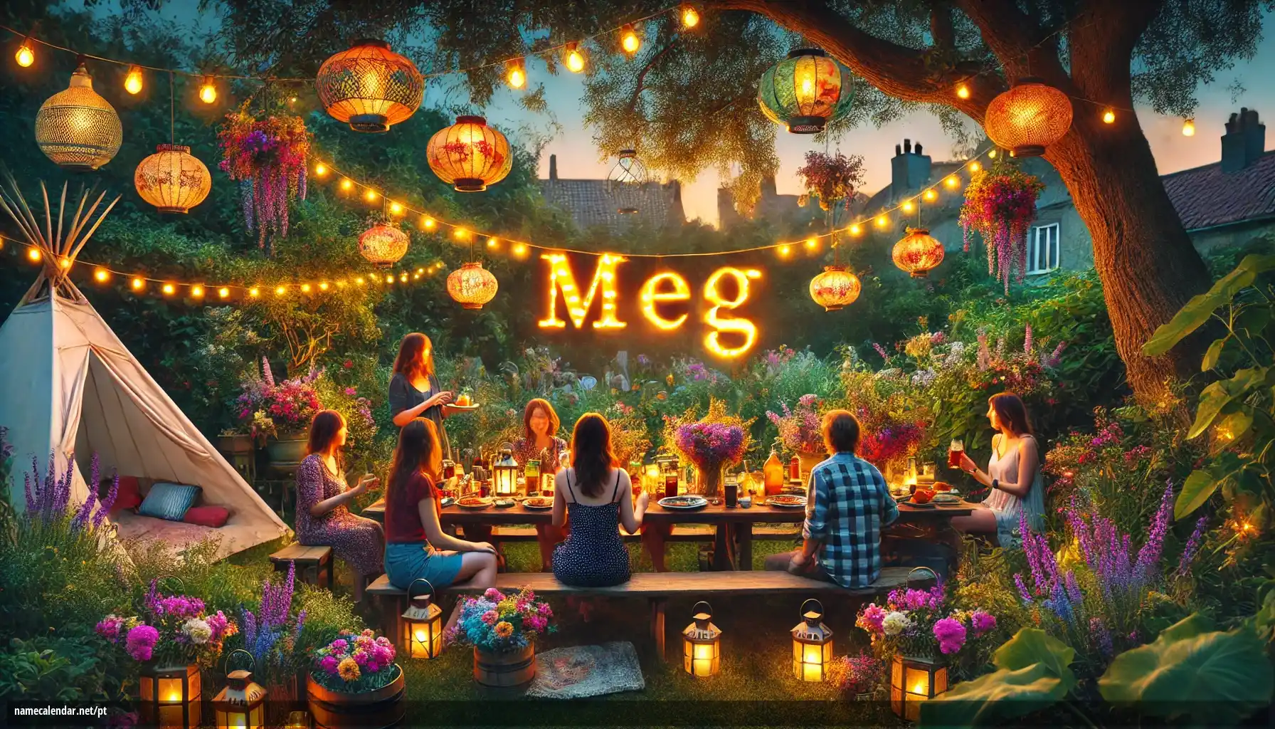 Celebração do dia do nome e nome - Meg