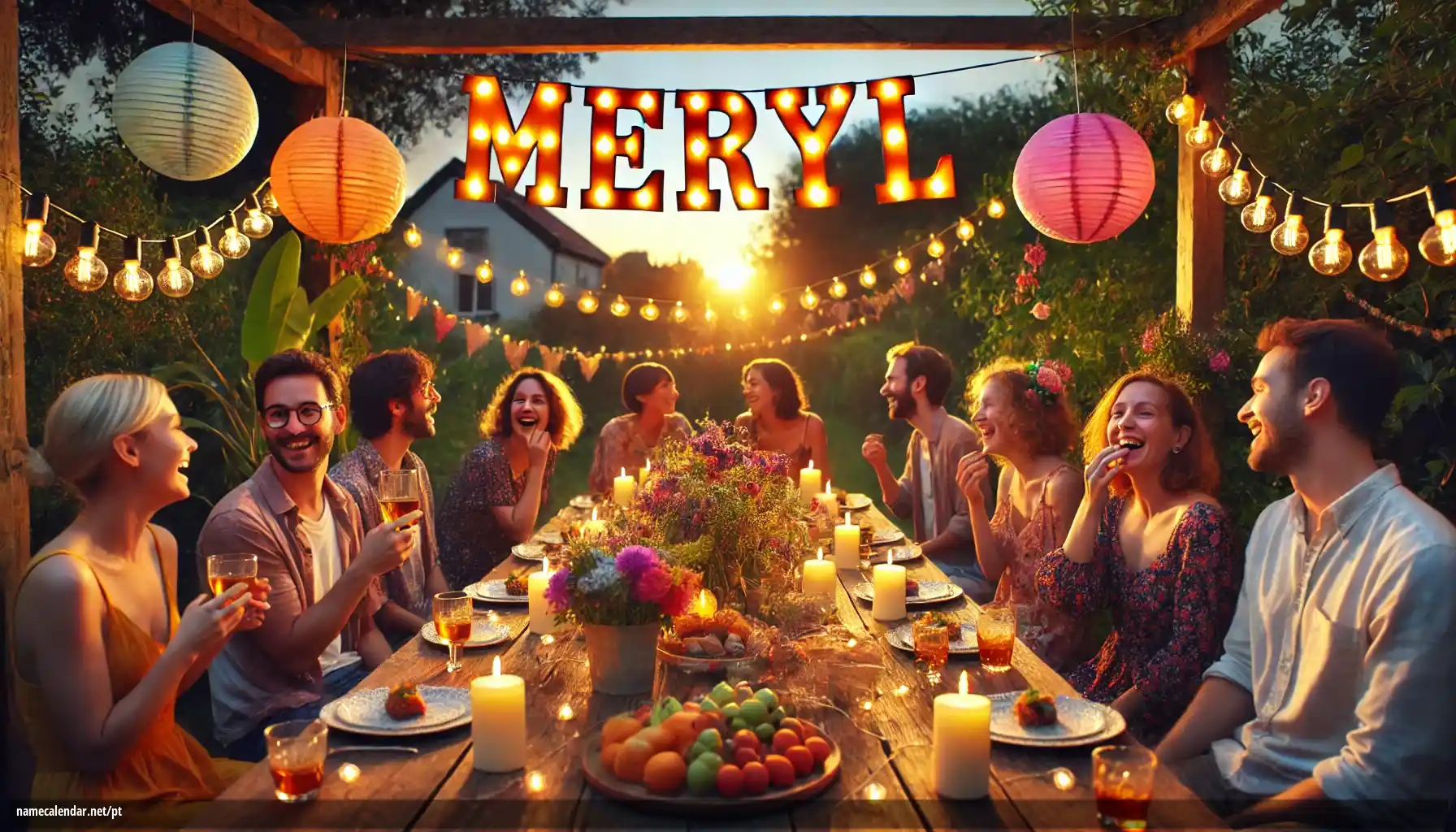 Celebração do dia do nome e nome - Meryl