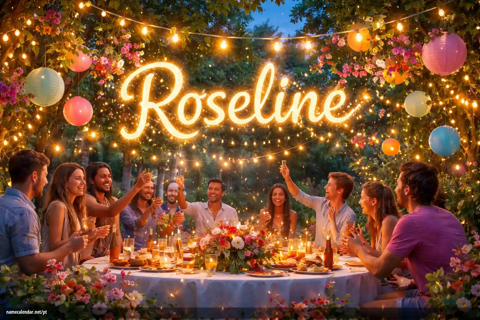 Celebração do dia do nome e nome - Roseline
