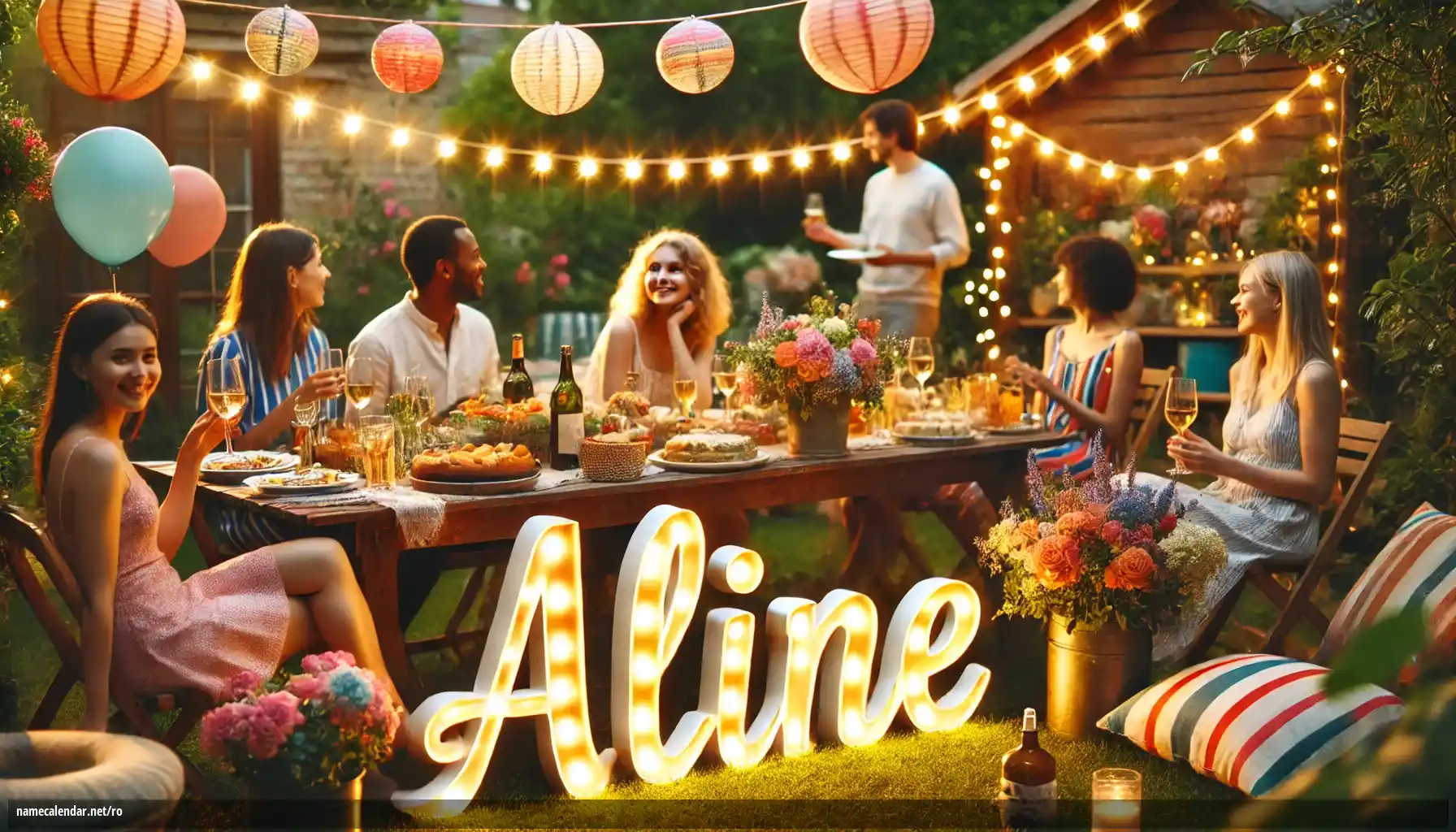 Sărbătorirea zilei onomastice și a numelui - Aline