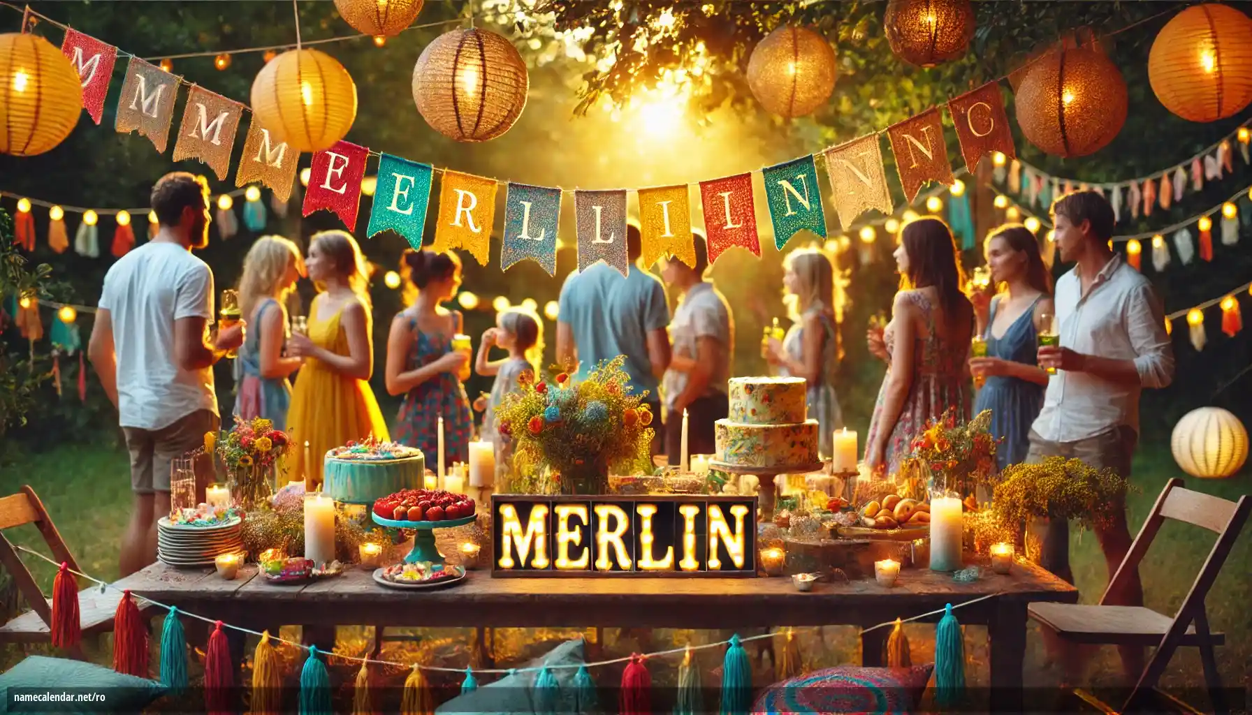 Sărbătorirea zilei onomastice și a numelui - Merlin