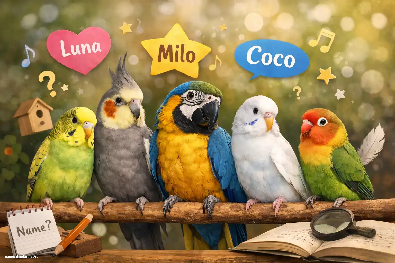 Come scegliere il nome perfetto per un uccellino